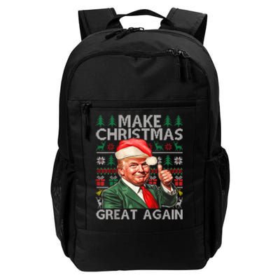 Make Christmas Great Again Funny Trump Xmas Snow Pajama Ugly Daily Commute Backpack