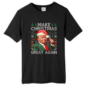 Make Christmas Great Again Funny Trump Xmas Snow Pajama Ugly Tall Fusion ChromaSoft Performance T-Shirt