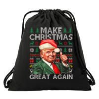 Make Christmas Great Again Funny Trump Xmas Snow Pajama Ugly Drawstring Bag