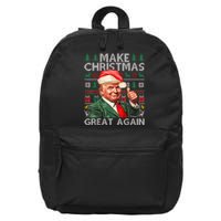 Make Christmas Great Again Funny Trump Xmas Snow Pajama Ugly 16 in Basic Backpack