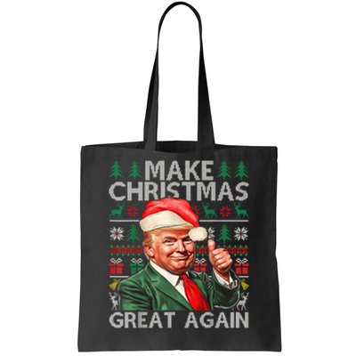 Make Christmas Great Again Funny Trump Xmas Snow Pajama Ugly Tote Bag