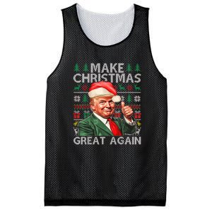 Make Christmas Great Again Funny Trump Xmas Snow Pajama Ugly Mesh Reversible Basketball Jersey Tank