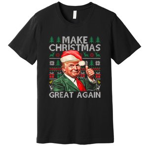 Make Christmas Great Again Funny Trump Xmas Snow Pajama Ugly Premium T-Shirt