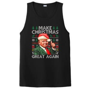 Make Christmas Great Again Funny Trump Xmas Snow Pajama Ugly PosiCharge Competitor Tank