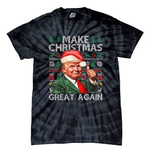 Make Christmas Great Again Funny Trump Xmas Snow Pajama Ugly Tie-Dye T-Shirt