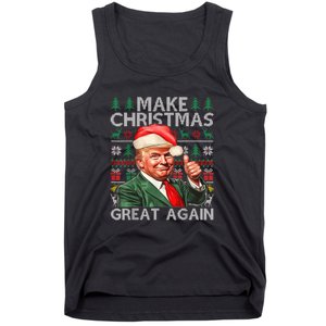 Make Christmas Great Again Funny Trump Xmas Snow Pajama Ugly Tank Top