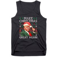 Make Christmas Great Again Funny Trump Xmas Snow Pajama Ugly Tank Top