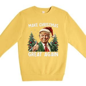 Make Christmas Great Again Funny Santa Trump 2024 Xmas Premium Crewneck Sweatshirt