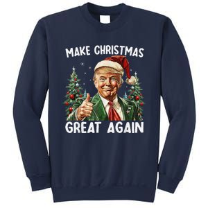 Make Christmas Great Again Funny Santa Trump 2024 Xmas Sweatshirt