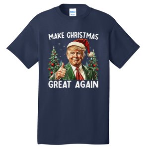 Make Christmas Great Again Funny Santa Trump 2024 Xmas Tall T-Shirt