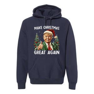 Make Christmas Great Again Funny Santa Trump 2024 Xmas Premium Hoodie