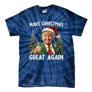 Make Christmas Great Again Funny Santa Trump 2024 Xmas Tie-Dye T-Shirt