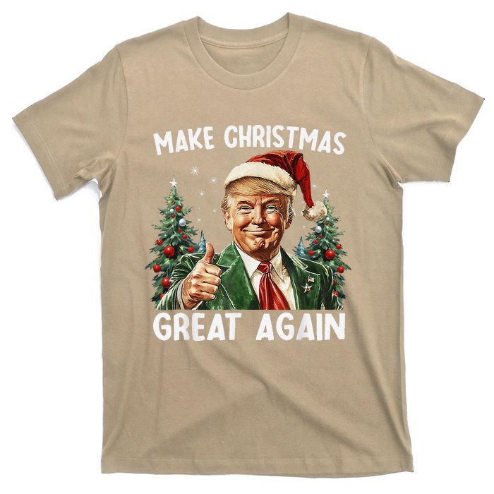 Make Christmas Great Again Funny Santa Trump 2024 Xmas T-Shirt