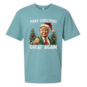 Make Christmas Great Again Funny Santa Trump 2024 Xmas Sueded Cloud Jersey T-Shirt