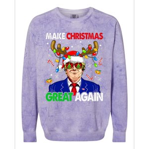 Make Christmas Great Again Funny Trump Ugly Christmas Colorblast Crewneck Sweatshirt