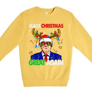 Make Christmas Great Again Funny Trump Ugly Christmas Premium Crewneck Sweatshirt