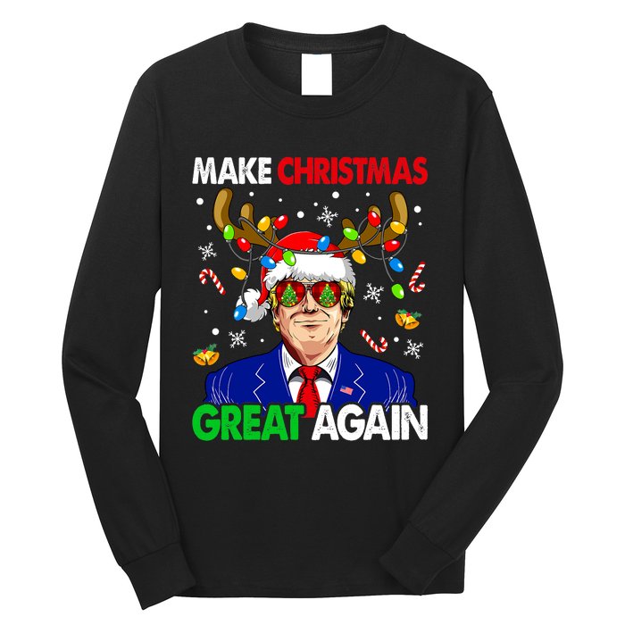 Make Christmas Great Again Funny Trump Ugly Christmas Long Sleeve Shirt