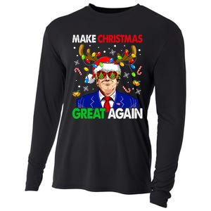 Make Christmas Great Again Funny Trump Ugly Christmas Cooling Performance Long Sleeve Crew