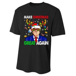 Make Christmas Great Again Funny Trump Ugly Christmas Performance Sprint T-Shirt