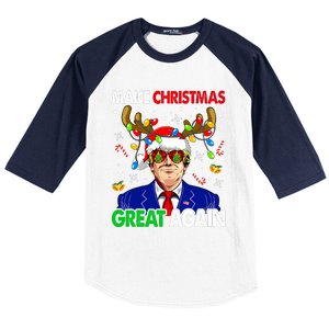 Make Christmas Great Again Funny Trump Ugly Christmas Baseball Sleeve Shirt