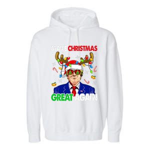 Make Christmas Great Again Funny Trump Ugly Christmas Garment-Dyed Fleece Hoodie