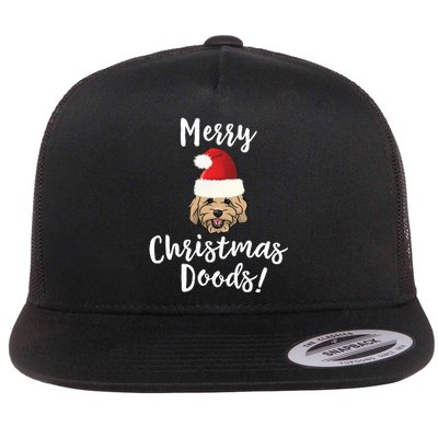 Merry Christmas Goldendoodle Funny Dog Flat Bill Trucker Hat