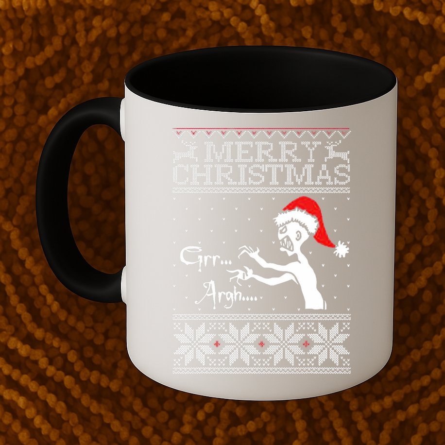 Merry Christmas Grr Argh Ugly Zombie Santa Mug