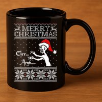 Merry Christmas Grr Argh Ugly Zombie Santa 11oz C Handle Ceramic Mug
