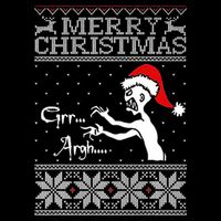 Merry Christmas Grr Argh Ugly Zombie Santa Drawstring Bag