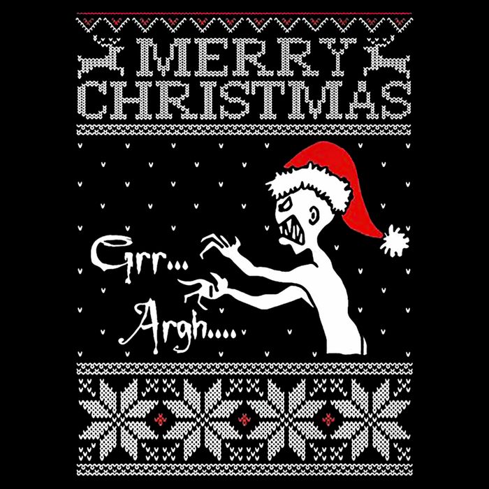 Merry Christmas Grr Argh Ugly Zombie Santa Drawstring Bag