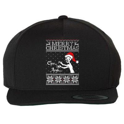 Merry Christmas Grr Argh Ugly Zombie Santa Wool Snapback Cap