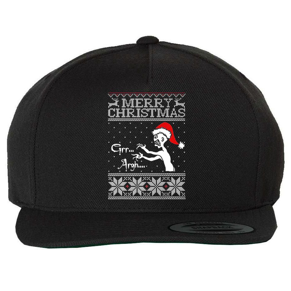 Merry Christmas Grr Argh Ugly Zombie Santa Wool Snapback Cap