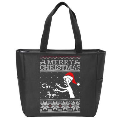 Merry Christmas Grr Argh Ugly Zombie Santa Zip Tote Bag