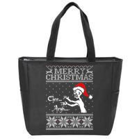 Merry Christmas Grr Argh Ugly Zombie Santa Zip Tote Bag
