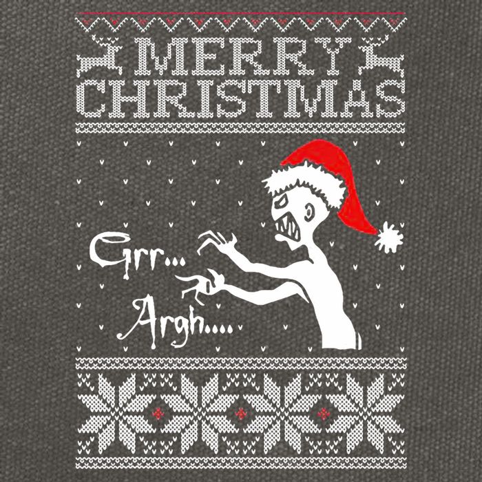 Merry Christmas Grr Argh Ugly Zombie Santa Cotton Canvas Backpack