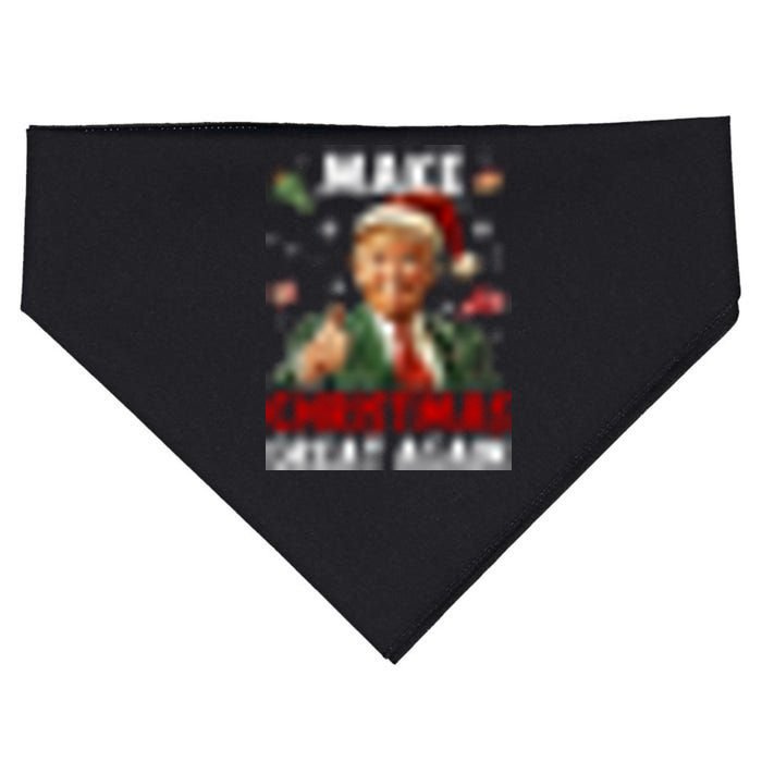 Make Christmas Great Again Santa Funny Trump Xmas Pajamas USA-Made Doggie Bandana