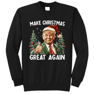 Make Christmas Great Again Funny Santa Trump 2024 Xmas Sweatshirt