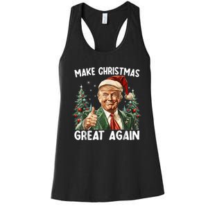 Make Christmas Great Again Funny Santa Trump 2024 Xmas Women's Racerback Tank