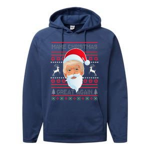 Make Christmas Great Again Funny Trump Performance Fleece Hoodie