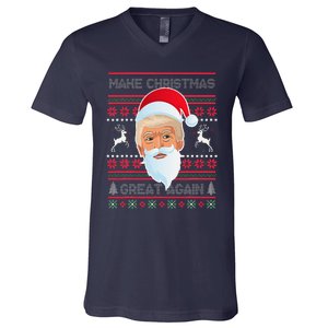 Make Christmas Great Again Funny Trump V-Neck T-Shirt