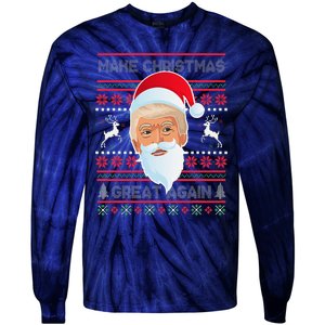 Make Christmas Great Again Funny Trump Tie-Dye Long Sleeve Shirt