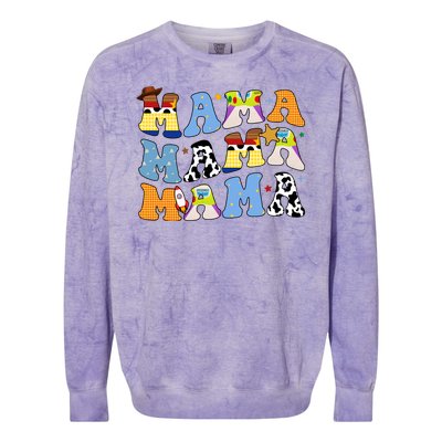 Mama Cow Girl Print Cute Colorblast Crewneck Sweatshirt