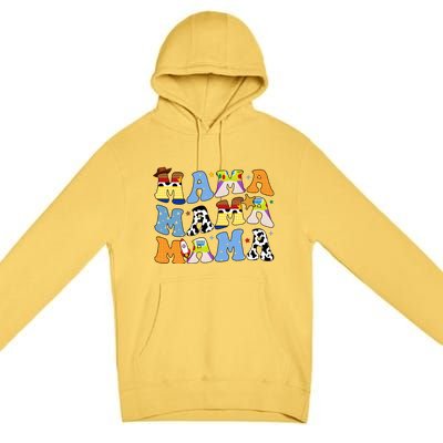 Mama Cow Girl Print Cute Premium Pullover Hoodie