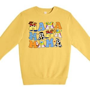 Mama Cow Girl Print Cute Premium Crewneck Sweatshirt