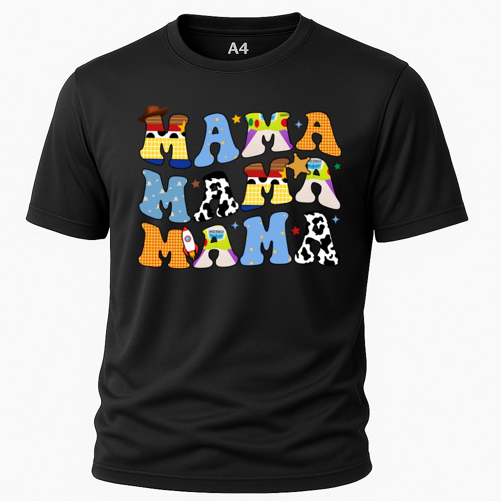 Mama Cow Girl Print Cute Cooling Performance Crew T-Shirt