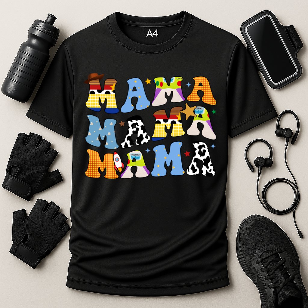 Mama Cow Girl Print Cute Cooling Performance Crew T-Shirt