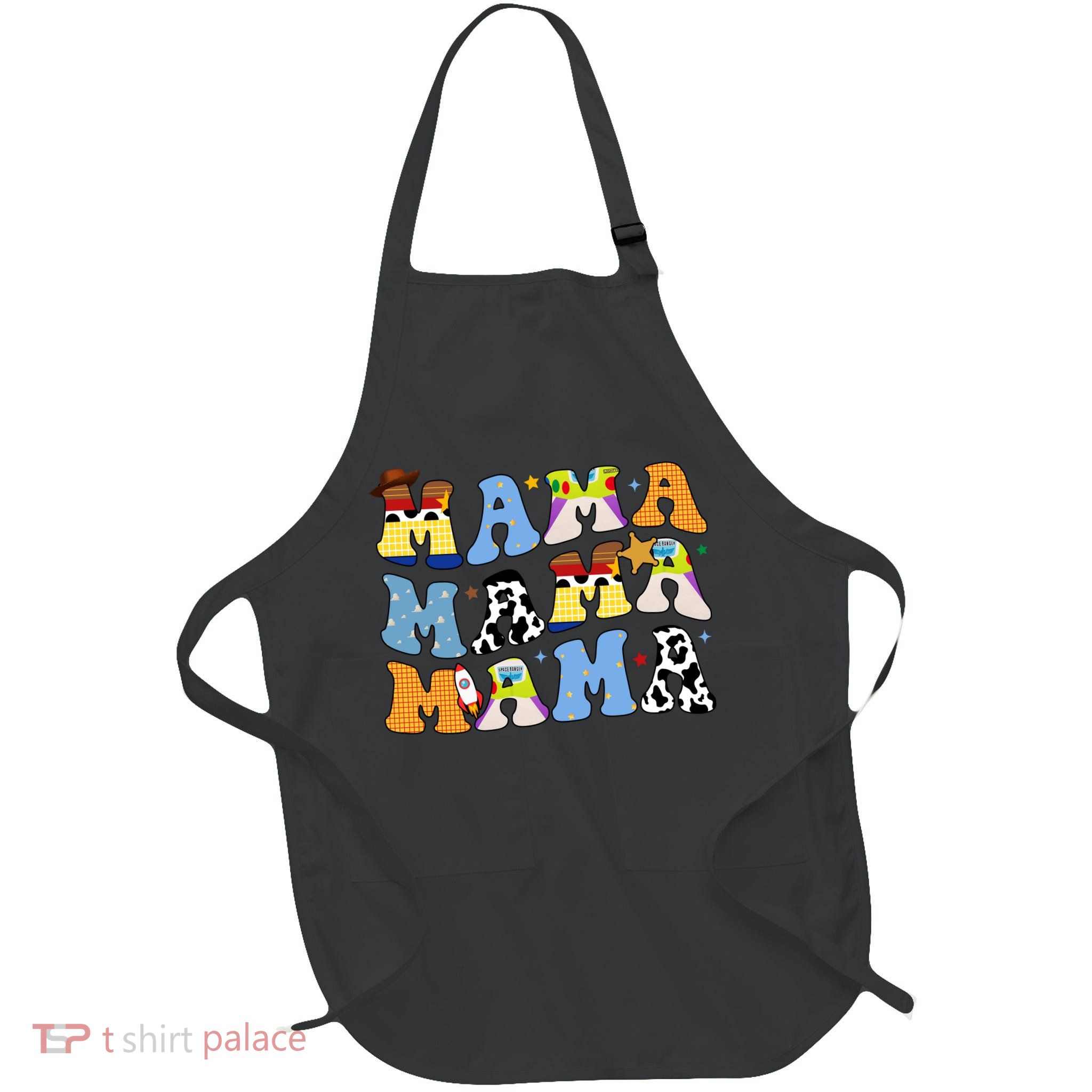 Mama Cow Girl Print Cute Full-Length Apron With Pockets