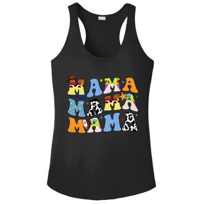 Mama Cow Girl Print Cute Ladies PosiCharge Competitor Racerback Tank