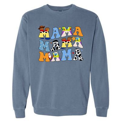 Mama Cow Girl Print Cute Garment-Dyed Sweatshirt