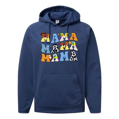 Mama Cow Girl Print Cute Performance Fleece Hoodie